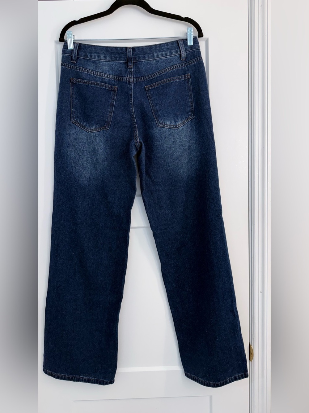 NWOT Gaiety Dark Wash Mid Rise Wide Leg Stretch Jeans Size M - Picture 3 of 9